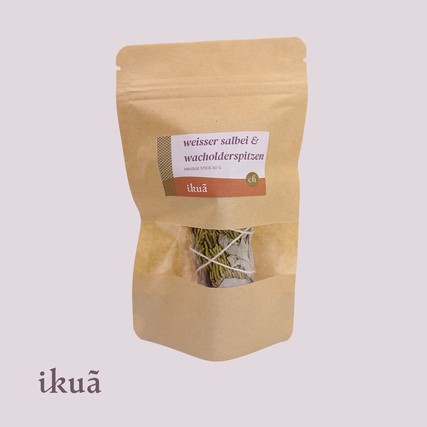 Weisser Salbei Smudge Stick mit Wacholderspitzen (Salvia apiana) 30 Gramm