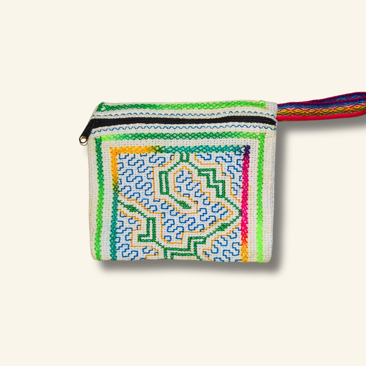 Shipibo Etui – Grün Blau – 13 × 16 cm
