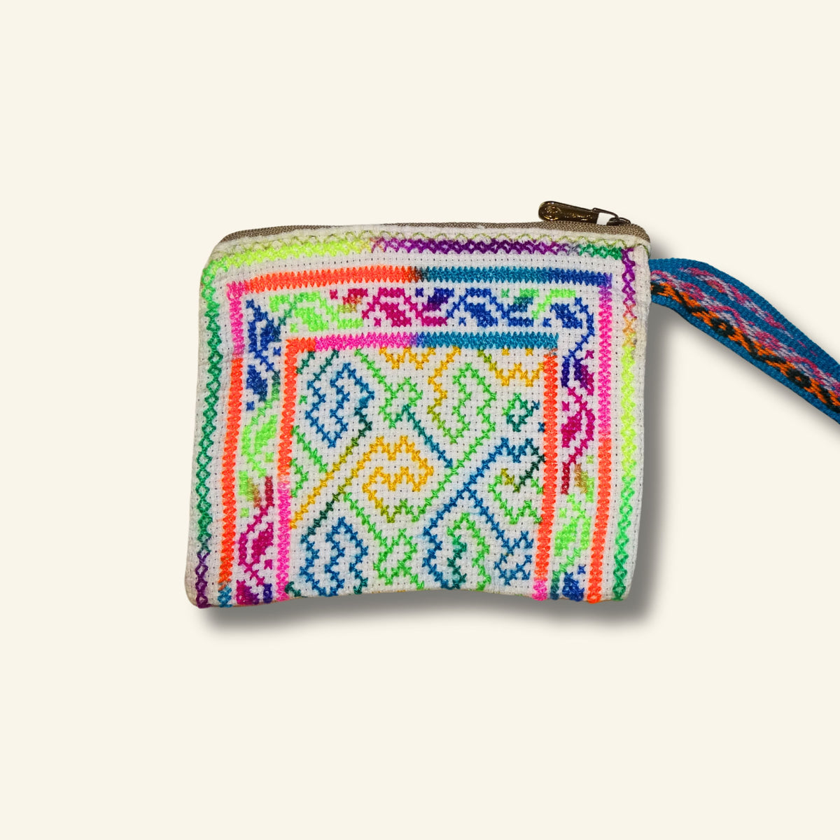 Shipibo Etui – Neon Multicolor – 13 × 16 cm