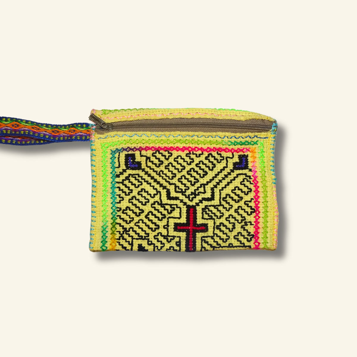 Shipibo Etui – Gelb Schwarz Multicolor – 12 × 14 cm