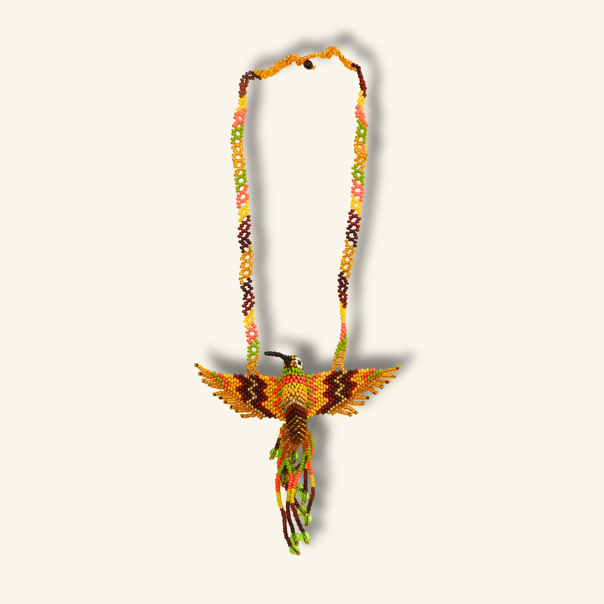 Puyanawa Kolibri-Halskette – Handgefertigter Perlenschmuck aus Brasilien