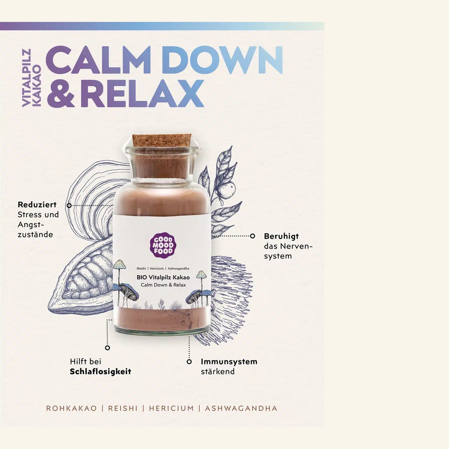 Vitalpilz Kakao (Bio) - Calm Down & Relax (180)