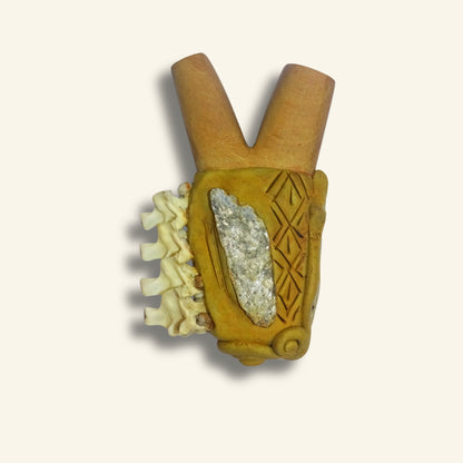 Kuripe - Rapé Applikator aus Holz und Ton