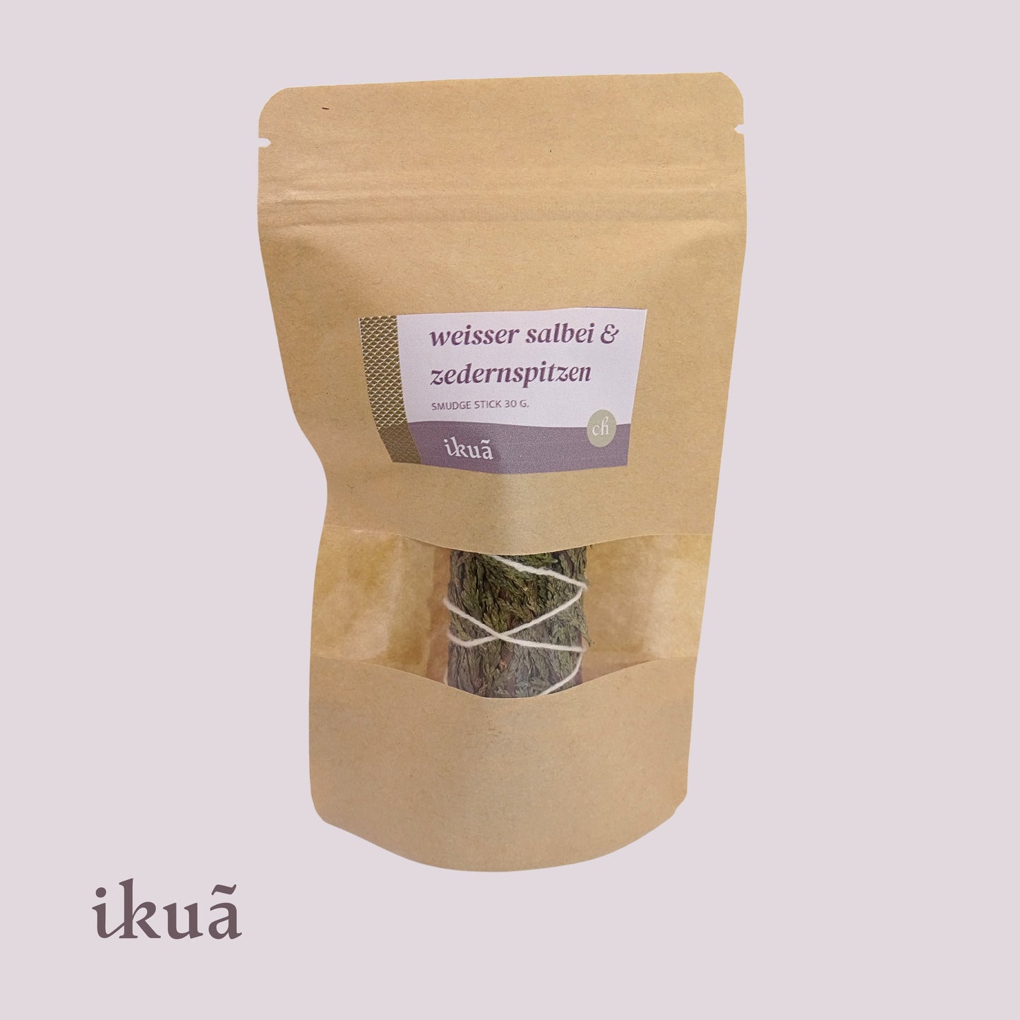 Weisser Salbei Smudge Stick mit Zedernspitzen (Salvia apiana) 30 Gramm