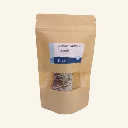 Weisser Salbei Smudge Stick mit Lavendel (Salvia apiana)