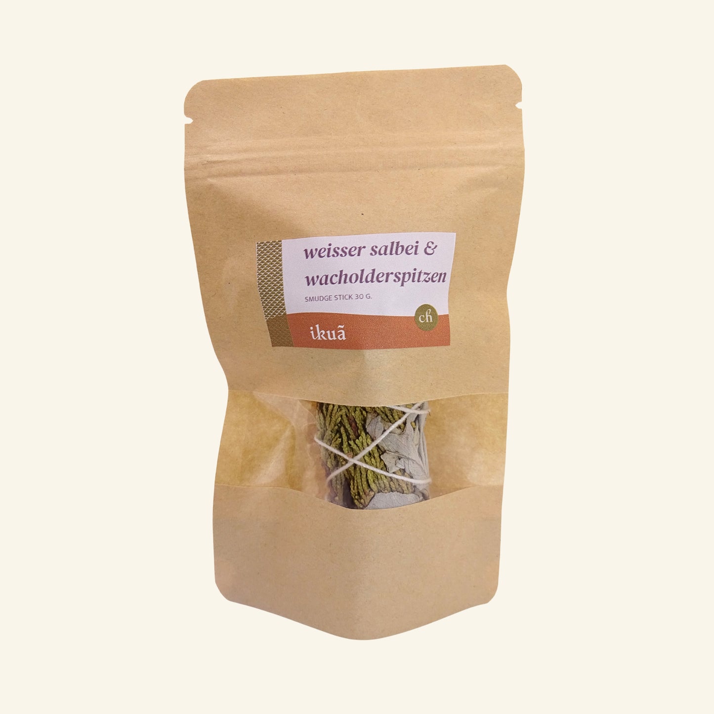 Weisser Salbei Smudge Stick mit Wacholderspitzen (Salvia apiana) 30 Gramm
