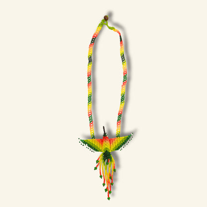 Puyanawa Kolibri-Halskette – Gelb & Grün | Handgefertigt in Brasilien