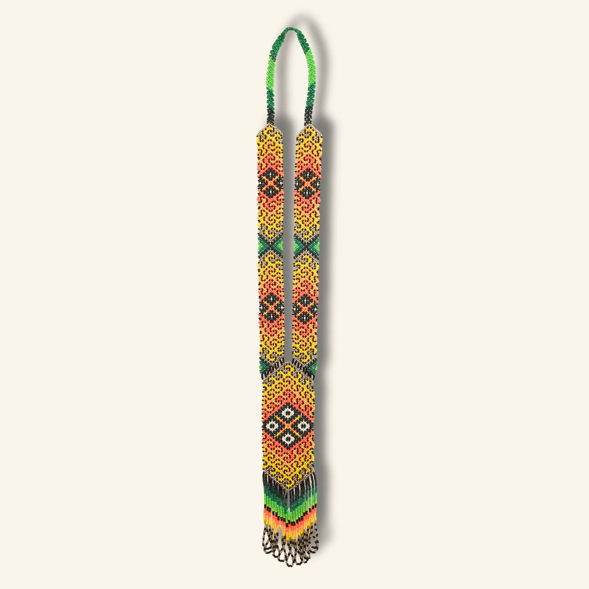 Huni Kuin Halskette – Handgefertigte Perlenkunst | 54 cm