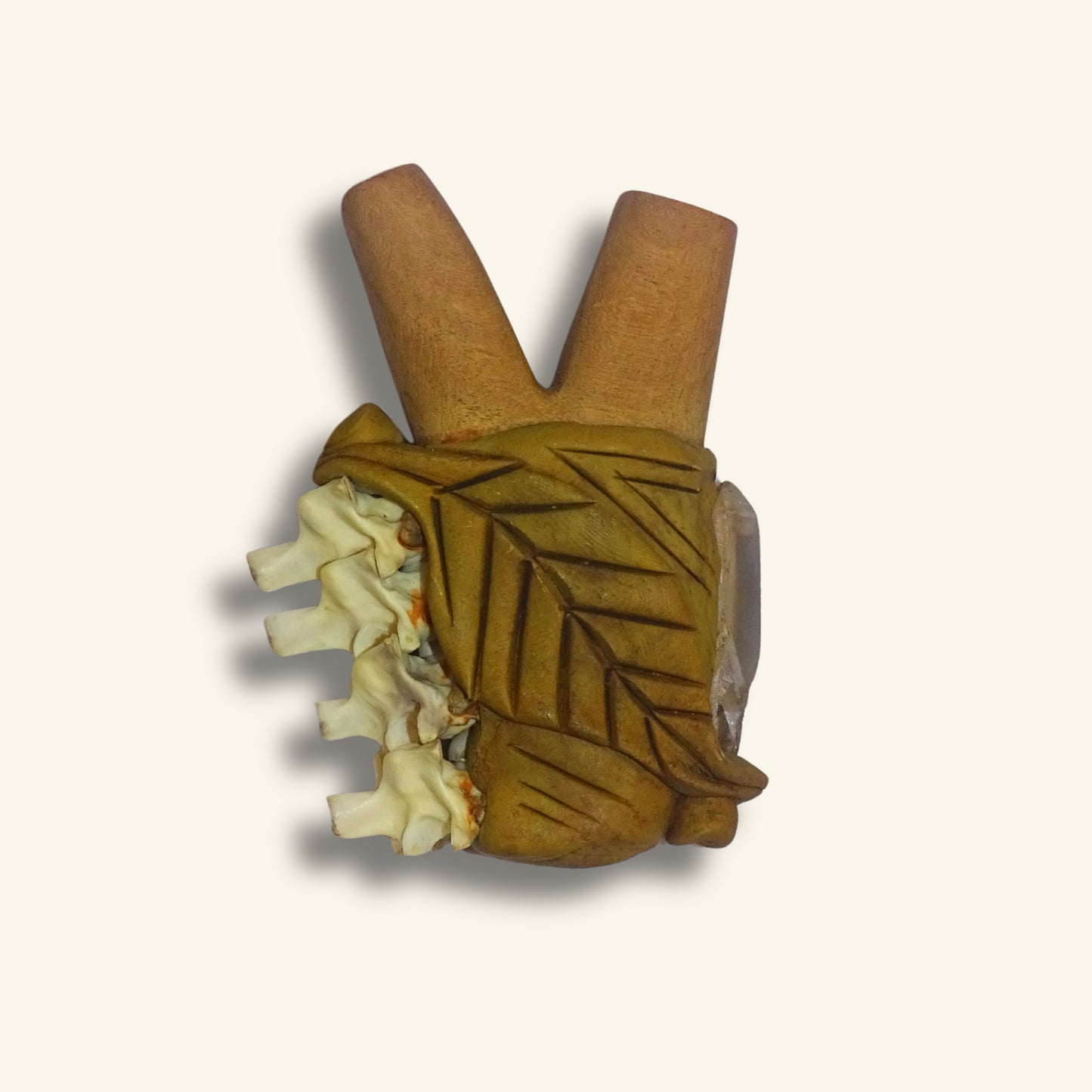 Kuripe - Rapé Applikator aus Holz und Ton